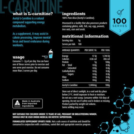 White Wolf Pure L Carnitine 100 serve
